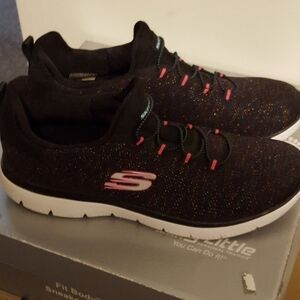 Skechers size 8 and 1/2 multicolor slip-on shoes